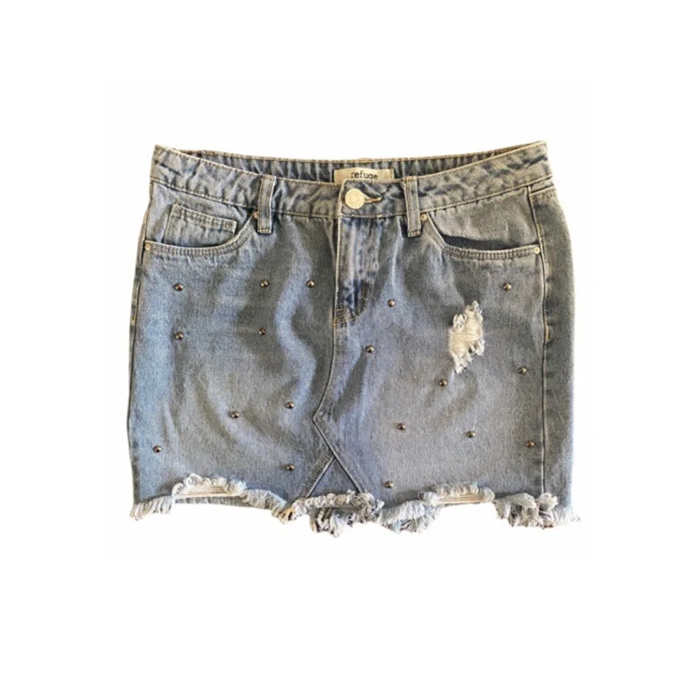 Refuge‎ distressed denim skirt